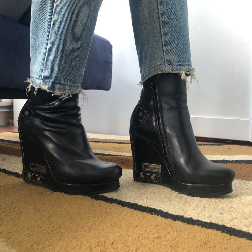 Jil Sander platform wedge ankle boot